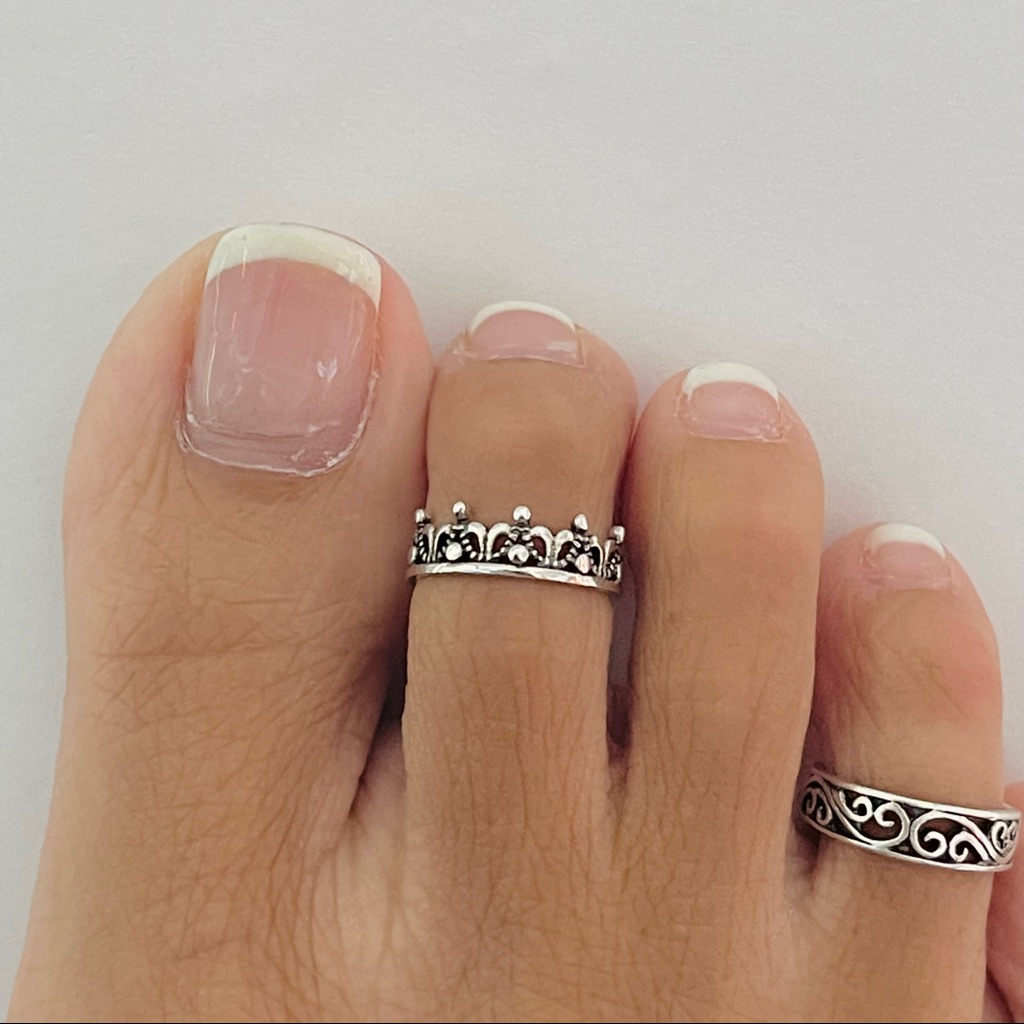 Sterling Silver Crown Toe Ring Crown Ring Silver Crown Ring Crown Toe Ring
